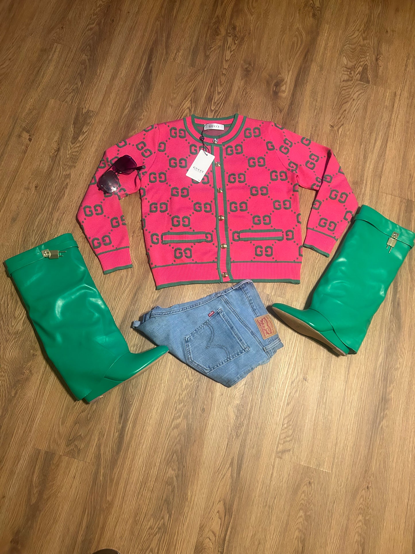 Green GG Fancy Sweater