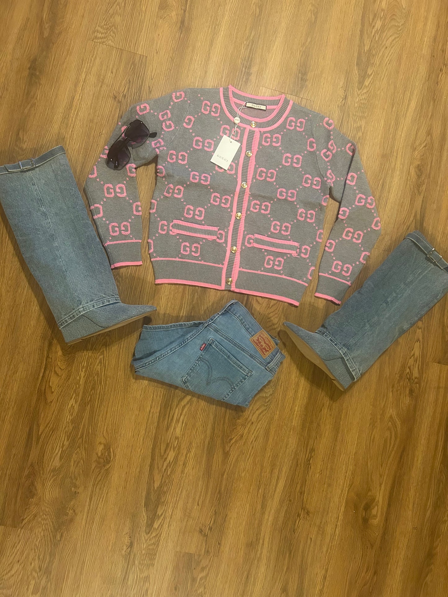 Pink GG Fancy Sweater
