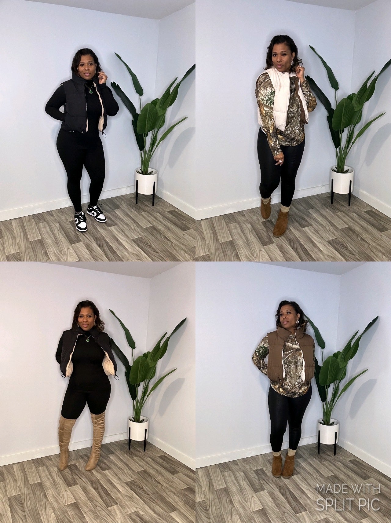 Reversible Cropped Zip-Up Puffer Vest