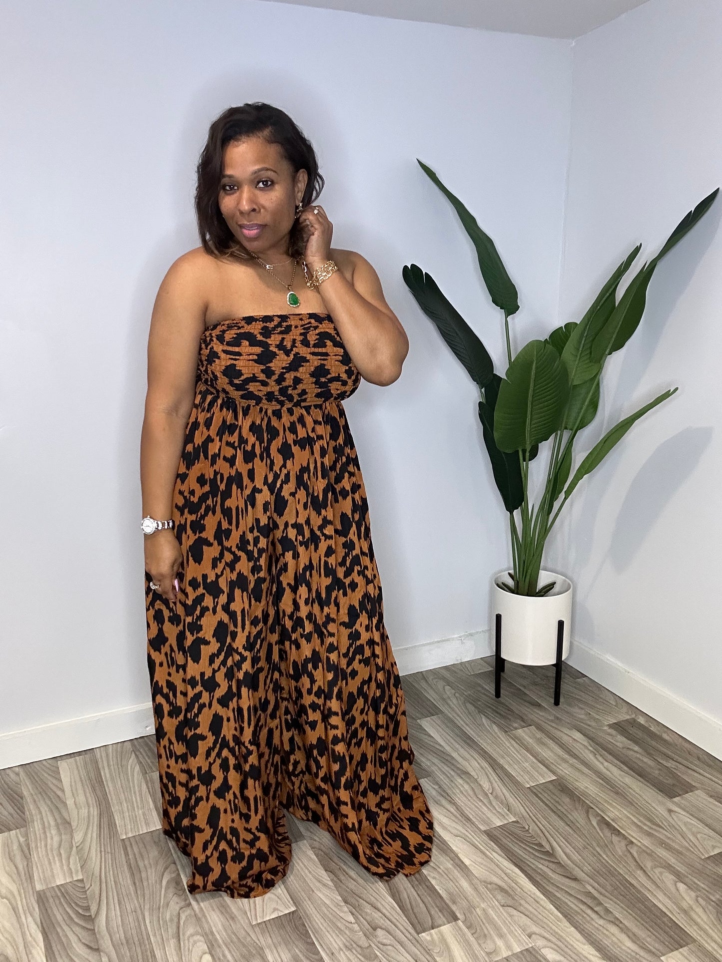 Classy Animal Print Jumpsuit