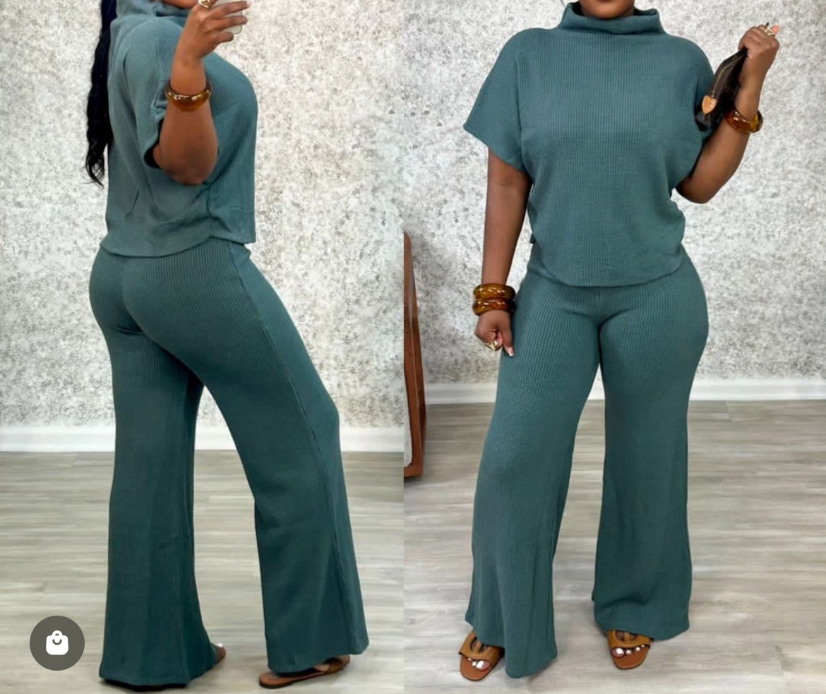 Cassie Lux Pants Set “Ash Jade”