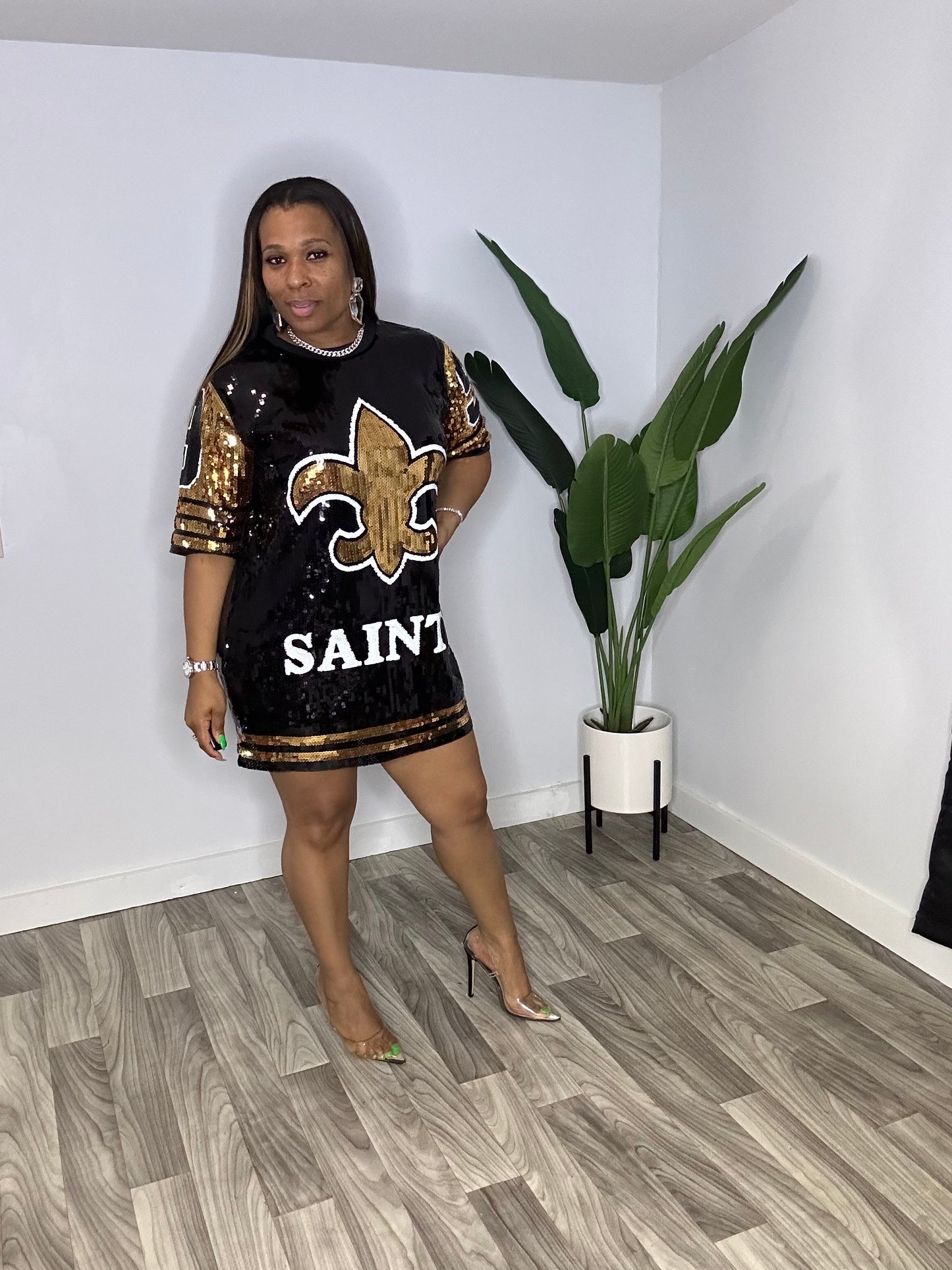 Saints Sequins Jersey Dress