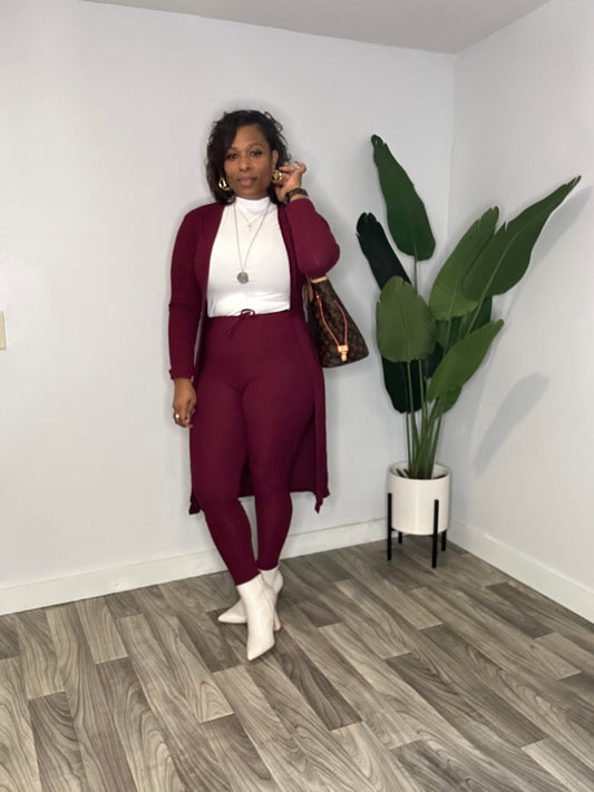 Dress Me Up Or Down Set “Burgundy”