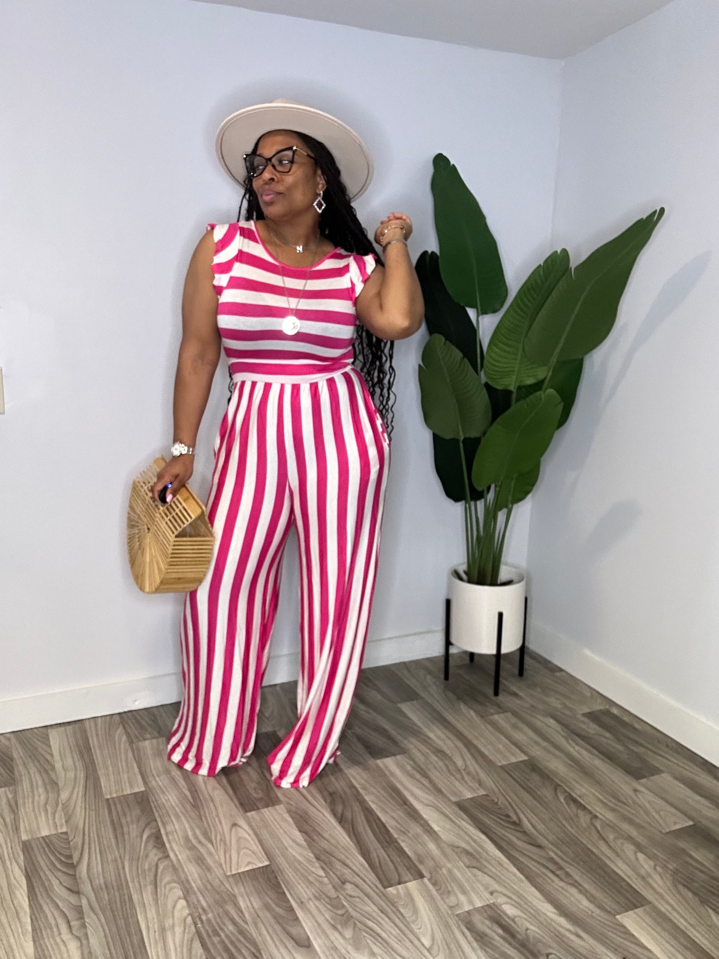 Pink Stripe Jumpsuit