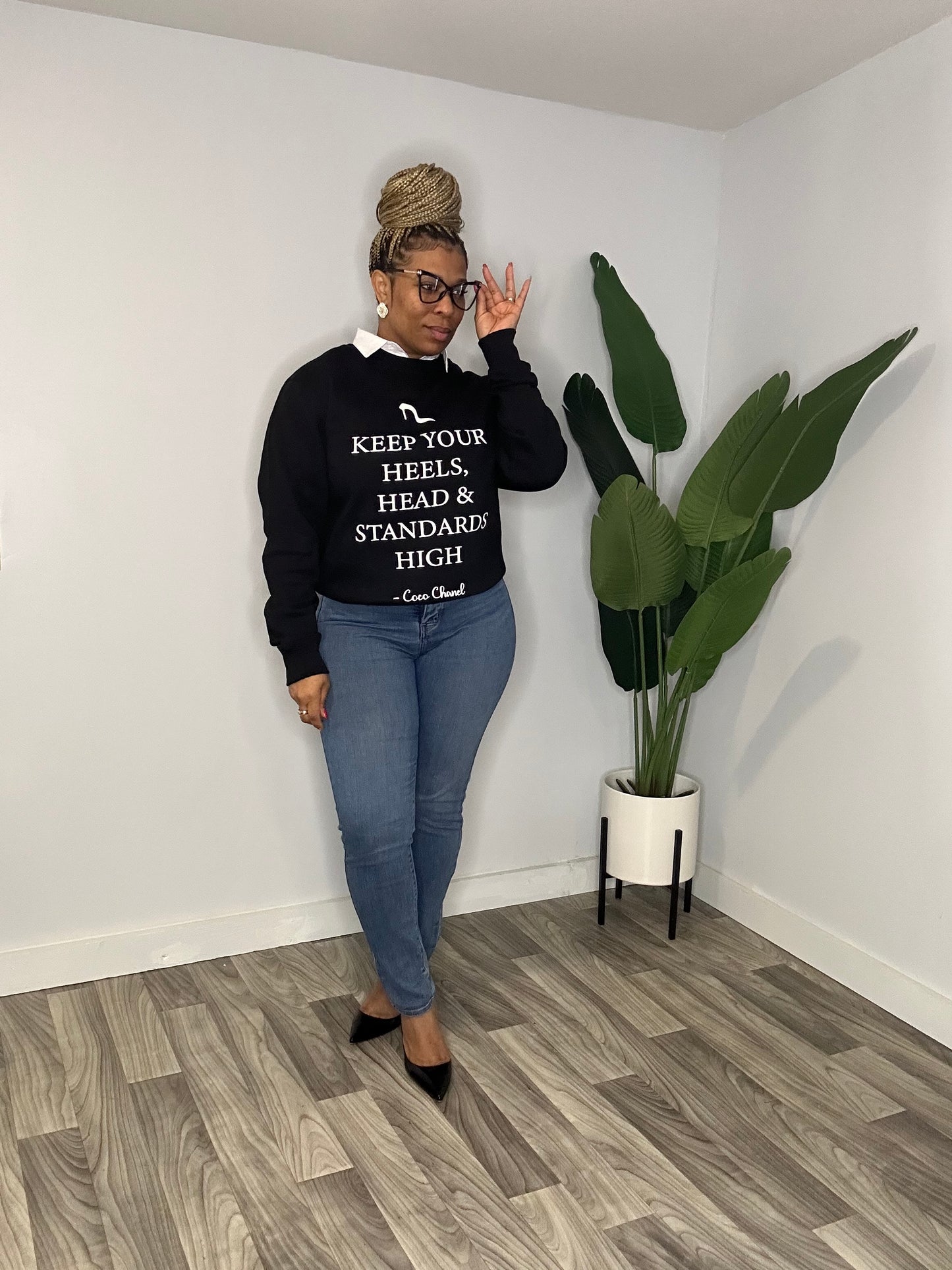 Chin Up Queen CC Sweater “Black”