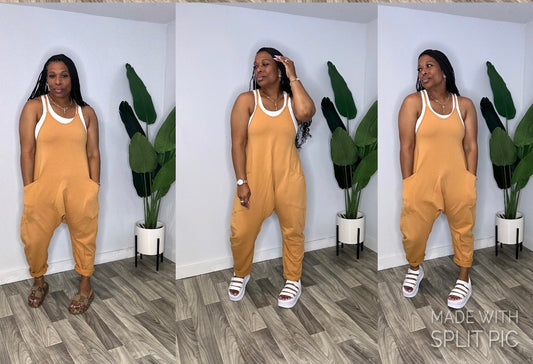 Lazy Day Jumpsuit (Mustard)