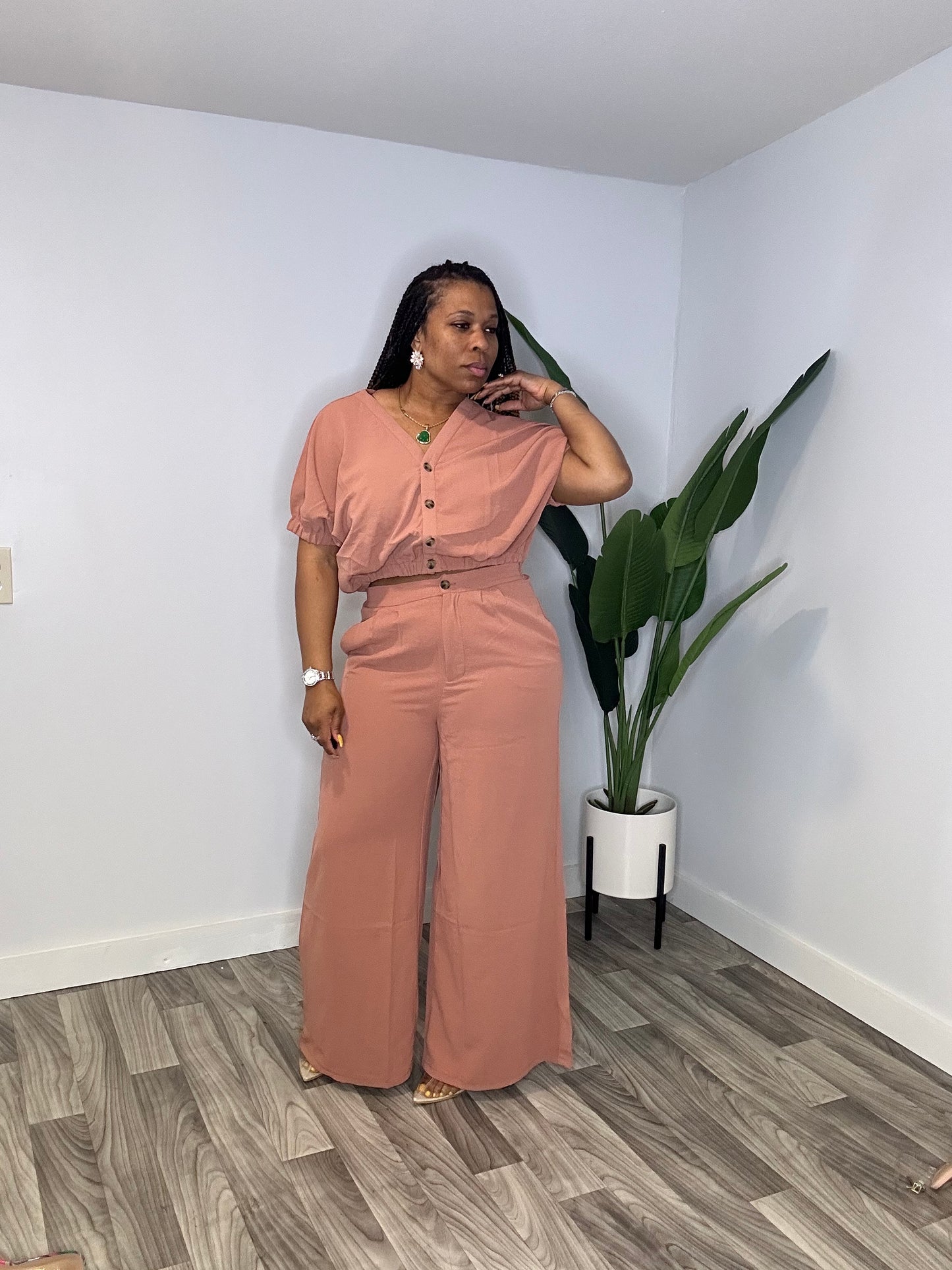 Casual Two Piece Set (Mauve)