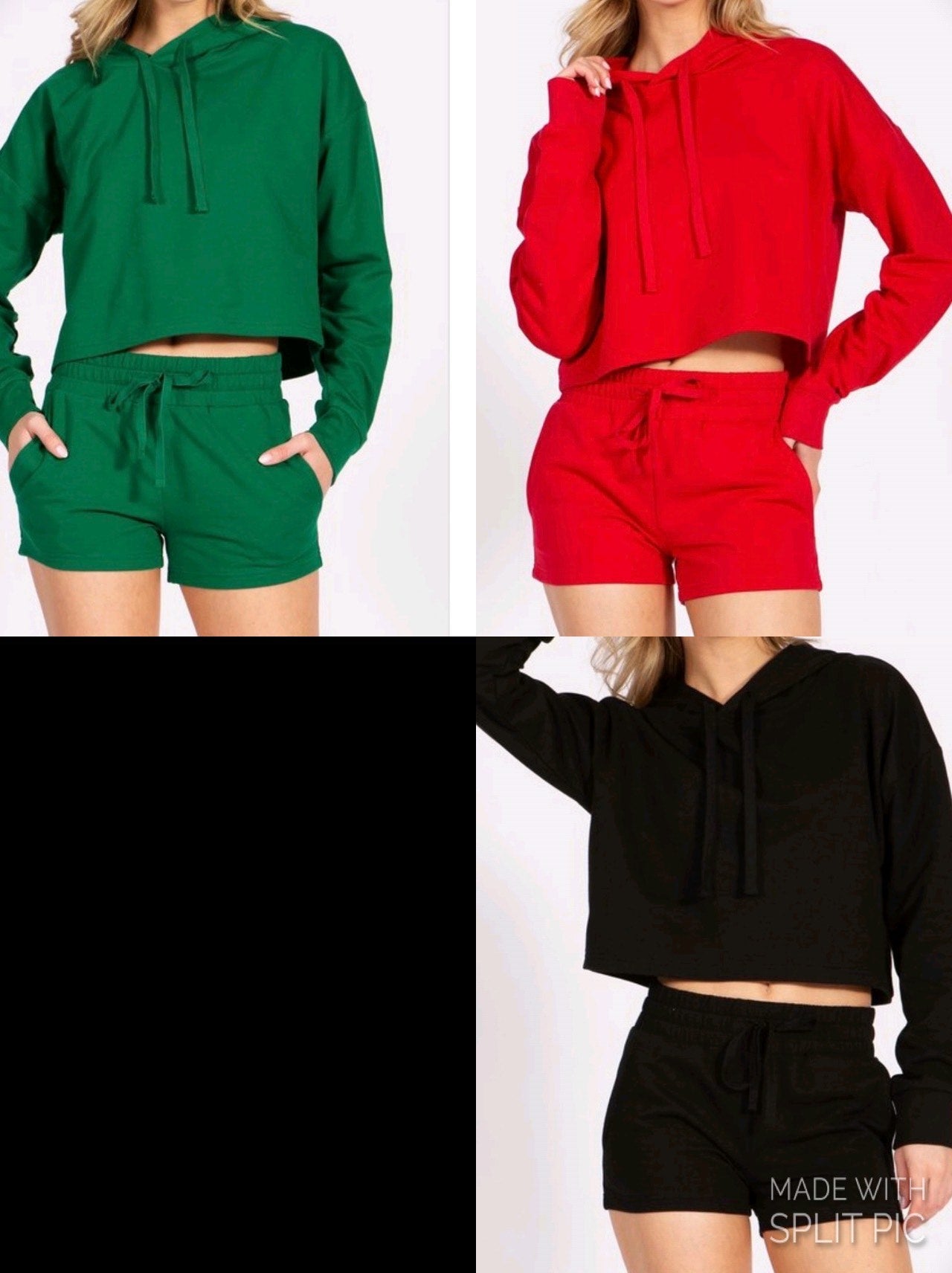 Cropped Hoodie Short Set