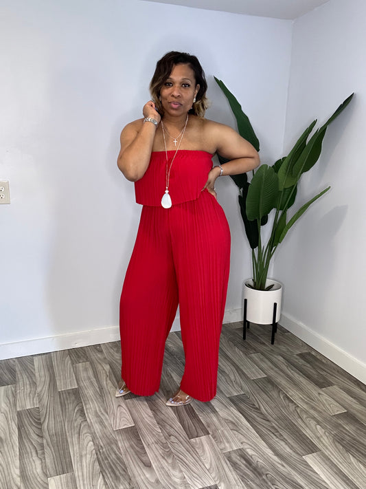 Free To Roam Jumpsuit (Red)