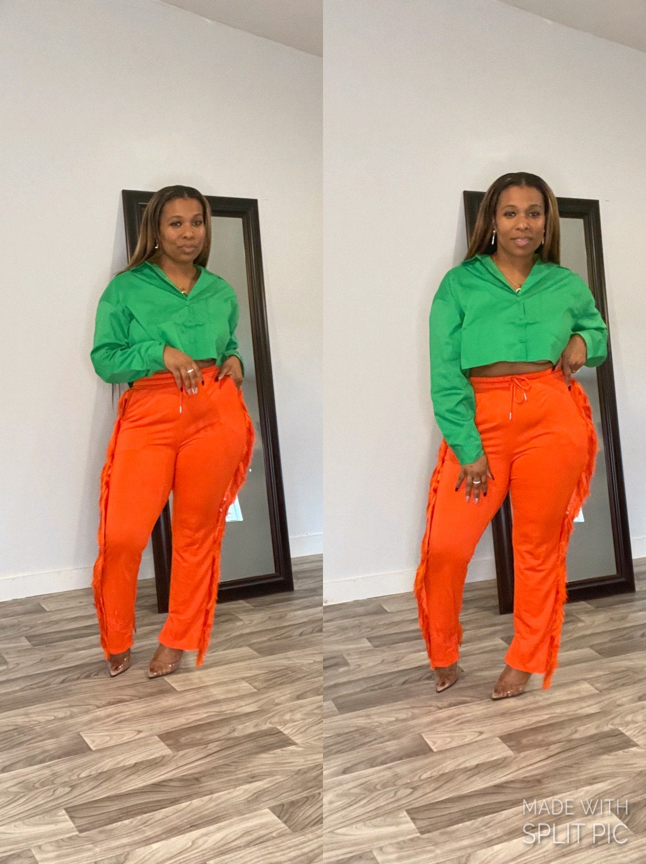 Side Tassel Orange Pants