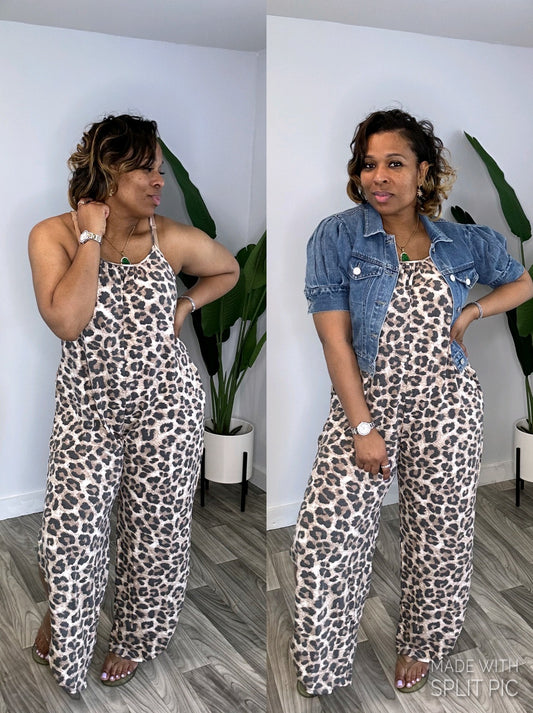 Leopard Jumpsuit (Brown)