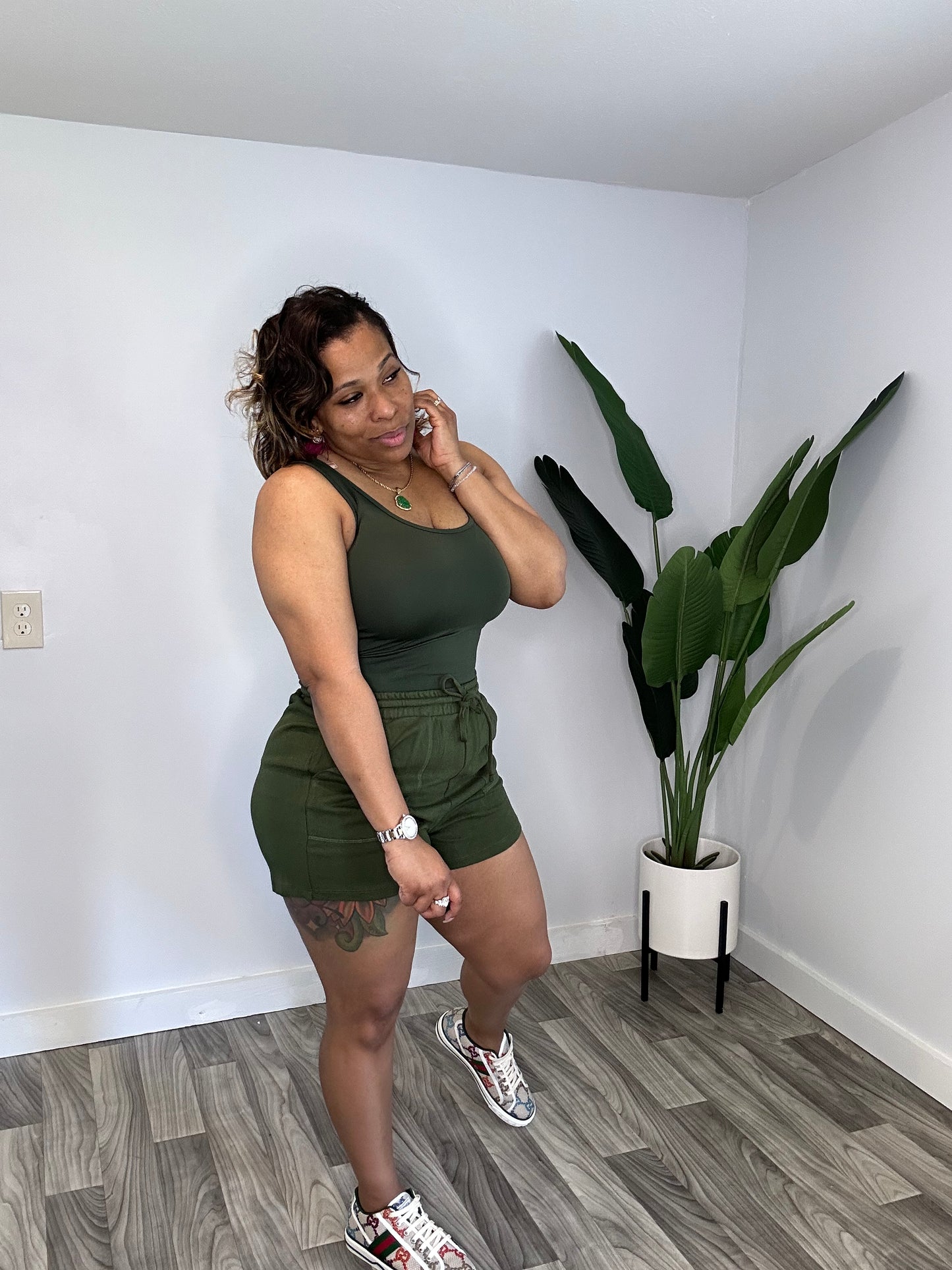 Comfy Season Short Set (Army Green)