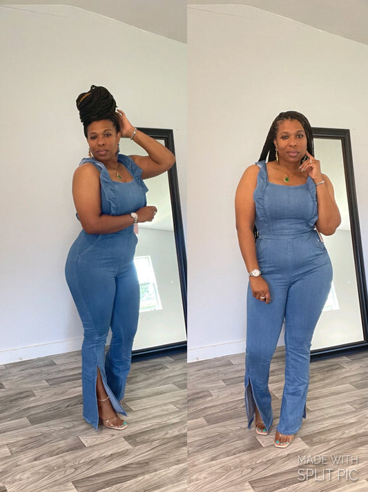 Cutout Denim Jumpsuit