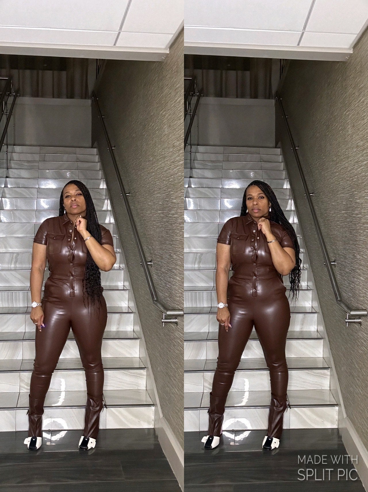 Run The Streets Faux Leather Jumpsuit